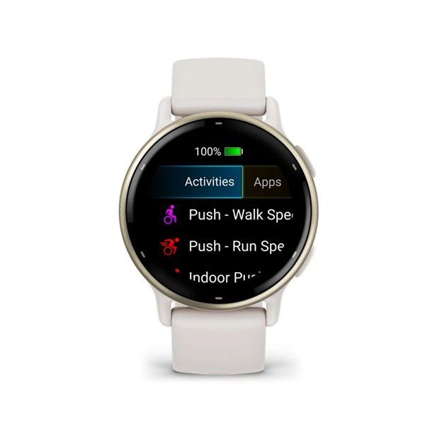 Смарт-годинник Garmin Vivoactive 5 – алюмінієвий світло-золотистий безель, корпус кольору слонової кістки, ремінець із силікону 010-02862-11 фото