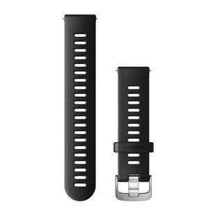 Ремешок Garmin 20 мм для часов Venu, V&iacute;voactive, Forerunner и других, черный с серебристой застежкой
