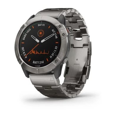 Смарт-часы Garmin Fenix 6X Pro Solar титановые серебристые с титановым ремешком 010-02157-24 фото