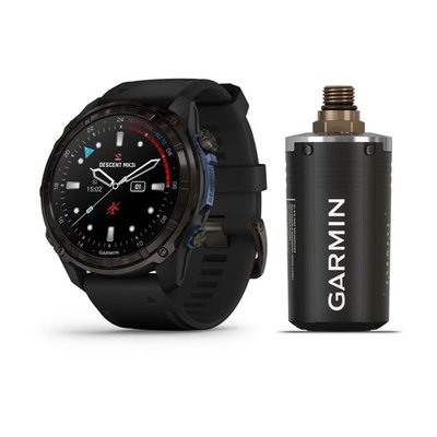 Смарт-часы Garmin Descent Mk3i - 51 мм, титан Carbon Grey DLC с черным силиконовым ремешком + трансивер Descent T2 BNDL-DMK3-51CGDT2 фото