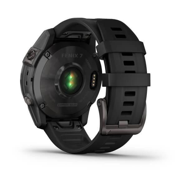 Смарт-годинник Garmin Fenix 7 Sapphire Solar титановий чорний DLC з чорним ремінцем 010-02540-35 фото