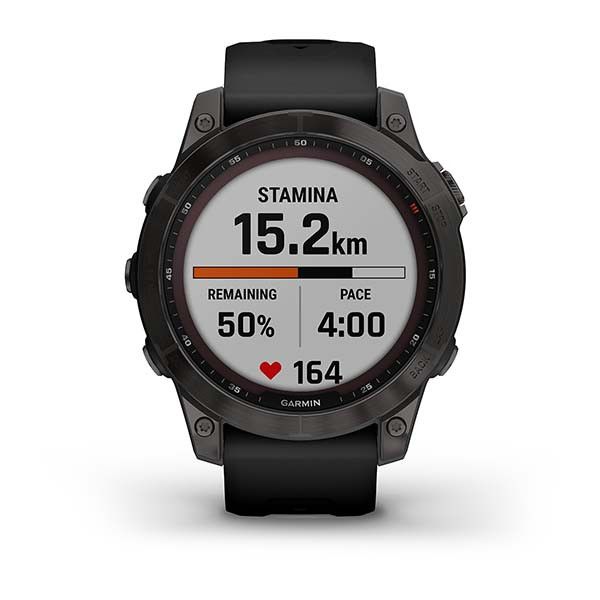 Смарт-часы Garmin Fenix 7 Sapphire Solar титановые черные DLC с черным ремешком 010-02540-35 фото