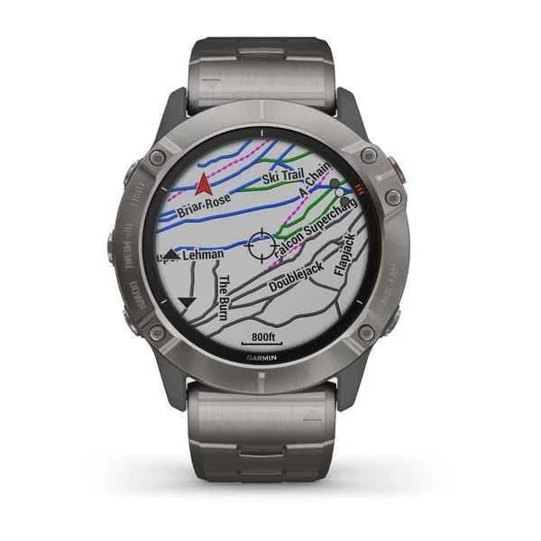 Смарт-годинник Garmin Fenix 6X Pro Solar титановий сріблястий з титановим ремінцем 010-02157-24 фото