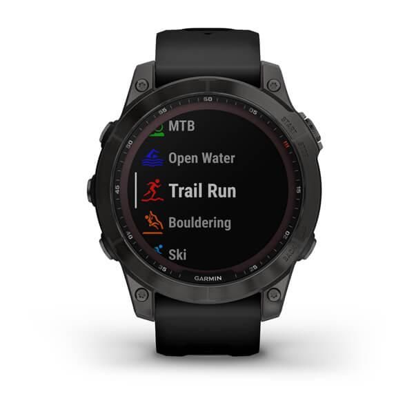 Смарт-годинник Garmin Fenix 7 Sapphire Solar титановий чорний DLC з чорним ремінцем 010-02540-35 фото