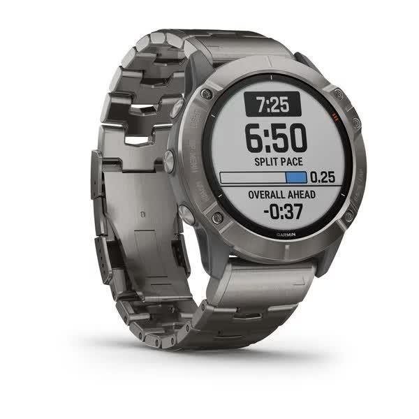 Смарт-годинник Garmin Fenix 6X Pro Solar титановий сріблястий з титановим ремінцем 010-02157-24 фото