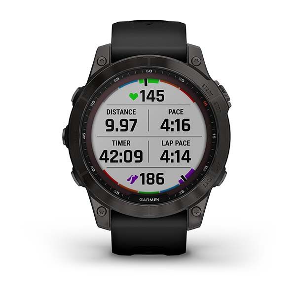 Смарт-часы Garmin Fenix 7 Sapphire Solar титановые черные DLC с черным ремешком 010-02540-35 фото