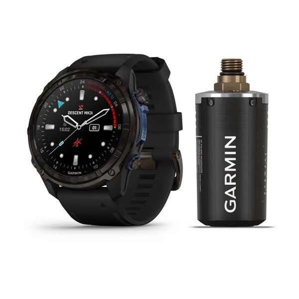 Смарт-годинник Garmin Descent Mk3i - 51 мм, титан Carbon Grey DLC з чорним силіконовим ремінцем + трансивер Descent T2 BNDL-DMK3-51CGDT2 фото