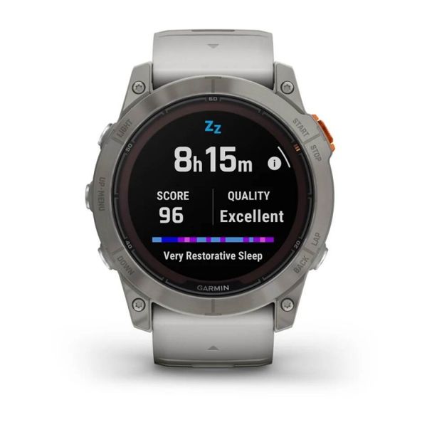 Смарт-часы Garmin Fenix 7X Pro - Sapphire Solar Edition - титановый корпус с дымчато-серым/оранжевым ремешком 010-02778-15 фото