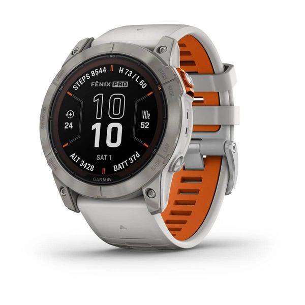 Смарт-часы Garmin Fenix 7X Pro - Sapphire Solar Edition - титановый корпус с дымчато-серым/оранжевым ремешком 010-02778-15 фото