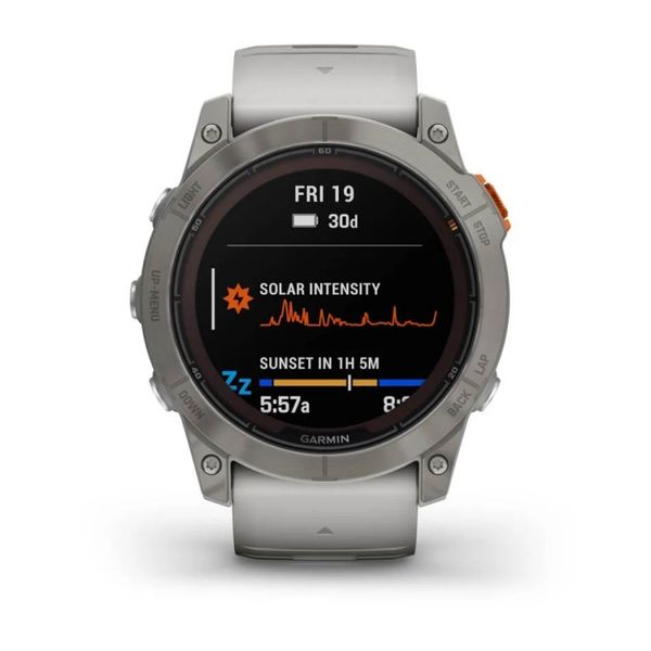 Смарт-часы Garmin Fenix 7X Pro - Sapphire Solar Edition - титановый корпус с дымчато-серым/оранжевым ремешком 010-02778-15 фото