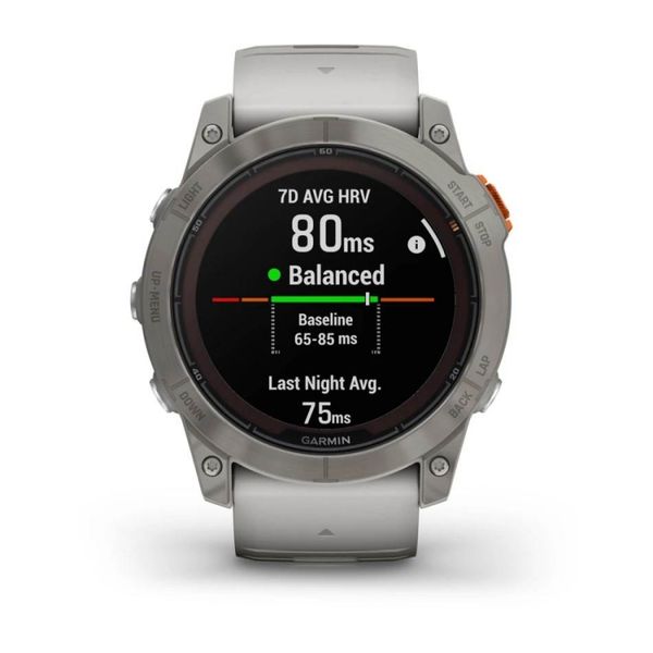 Смарт-часы Garmin Fenix 7X Pro - Sapphire Solar Edition - титановый корпус с дымчато-серым/оранжевым ремешком 010-02778-15 фото