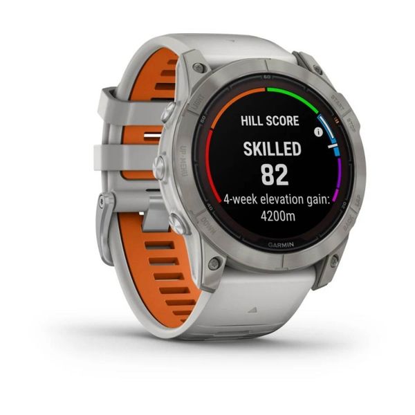 Смарт-годинник Garmin Fenix 7X Pro - Sapphire Solar Edition - титановий корпус з димчасто-сірим/помаранчевим ремінцем 010-02778-15 фото