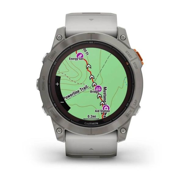 Смарт-годинник Garmin Fenix 7X Pro - Sapphire Solar Edition - титановий корпус з димчасто-сірим/помаранчевим ремінцем 010-02778-15 фото