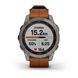 Смарт-часы Garmin Fenix 7 Sapphire Solar титановые серые с коричневым кожаным ремешком 010-02540-31 фото 5