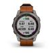 Смарт-часы Garmin Fenix 7 Sapphire Solar титановые серые с коричневым кожаным ремешком 010-02540-31 фото 8