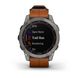 Смарт-годинник Garmin Fenix 7 Sapphire Solar титановий сірий з коричневим шкіряним ремінцем 010-02540-31 фото 6