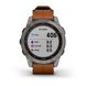 Смарт-часы Garmin Fenix 7 Sapphire Solar титановые серые с коричневым кожаным ремешком 010-02540-31 фото 7