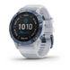 Смарт-годинник Garmin Fenix 6 Pro Solar, синій мінерал Titanium з білим ремінцем 010-02410-19 фото 1