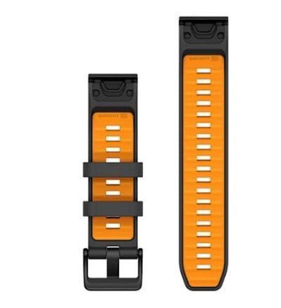 Ремешок Garmin QuickFit 22 Graphite/Spark Orange для смарт-часов Fenix 7/8, Instinct, MARQ