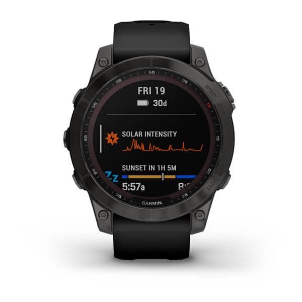 Смарт-годинник Garmin Fenix 7 Sapphire Solar титановий сірий DLC з чорним ремінцем 010-02540-21 фото