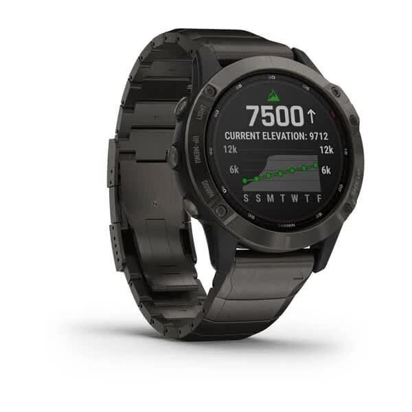 Смарт-годинник Garmin Fenix 6 Pro Solar титановий сірий з DLC-покриттям і титановим ремінцем 010-02410-23 фото