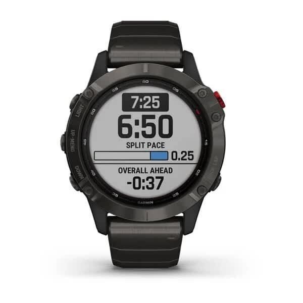 Смарт-годинник Garmin Fenix 6 Pro Solar титановий сірий з DLC-покриттям і титановим ремінцем 010-02410-23 фото