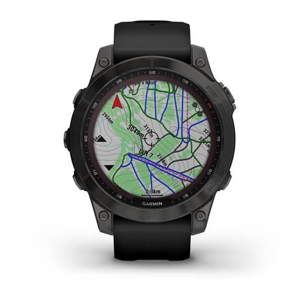 Смарт-часы Garmin Fenix 7 Sapphire Solar титановые серые DLC с черным ремешком 010-02540-21 фото