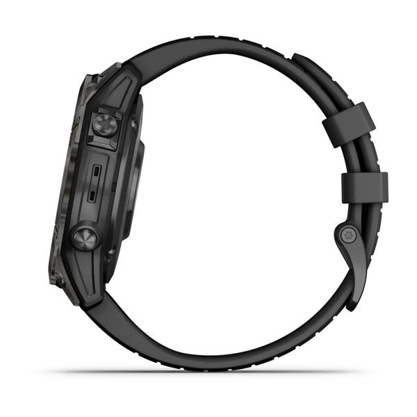 Смарт-годинник Garmin Fenix 7 Pro - Sapphire Solar Edition - темно-сірий титан DLC Carbon з чорним ремінцем 010-02777-11 фото