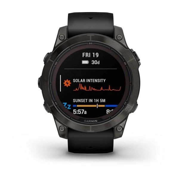 Смарт-часы Garmin Fenix 7 Pro - Sapphire Solar Edition - темно-серый титан DLC Carbon с черным ремешком 010-02777-11 фото