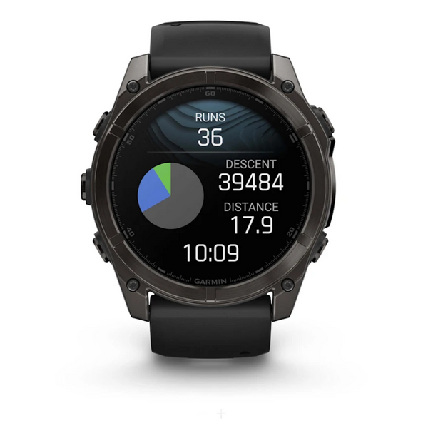 Смарт-часы Garmin Fenix 8 – 51 мм, AMOLED Sapphire, титан с DLC-покрытием Carbon Gray и силиконовым ремешком черного/серого цвета 010-02905-21 фото