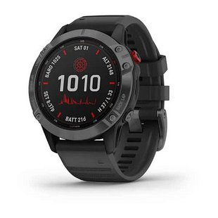 Смарт-часы Garmin Fenix 6 Pro Solar серые с черным ремешком 010-02410-15 фото