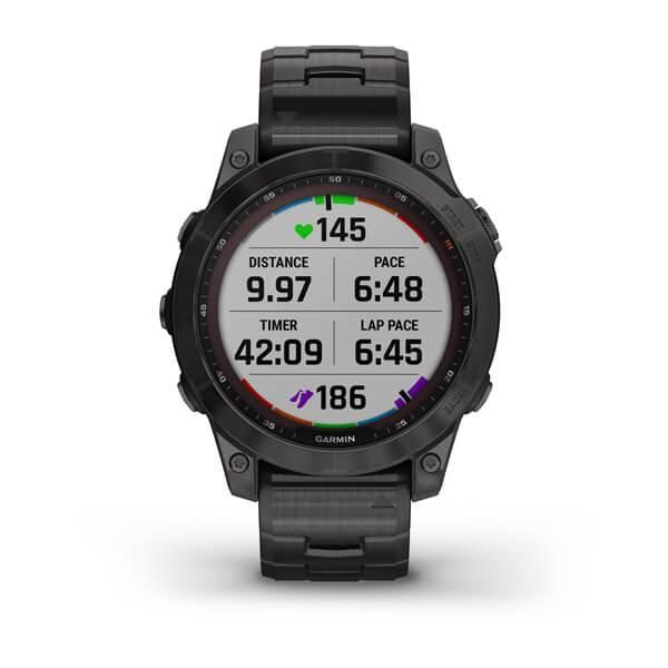 Смарт-годинник Garmin Fenix 7 Sapphire Solar титановий сірий DLC з сірим титановим DLC браслетом 010-02540-39 фото