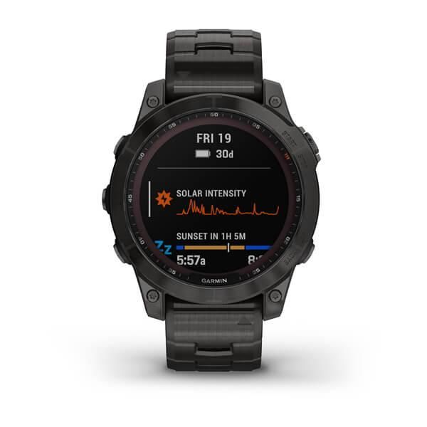 Смарт-годинник Garmin Fenix 7 Sapphire Solar титановий сірий DLC з сірим титановим DLC браслетом 010-02540-39 фото