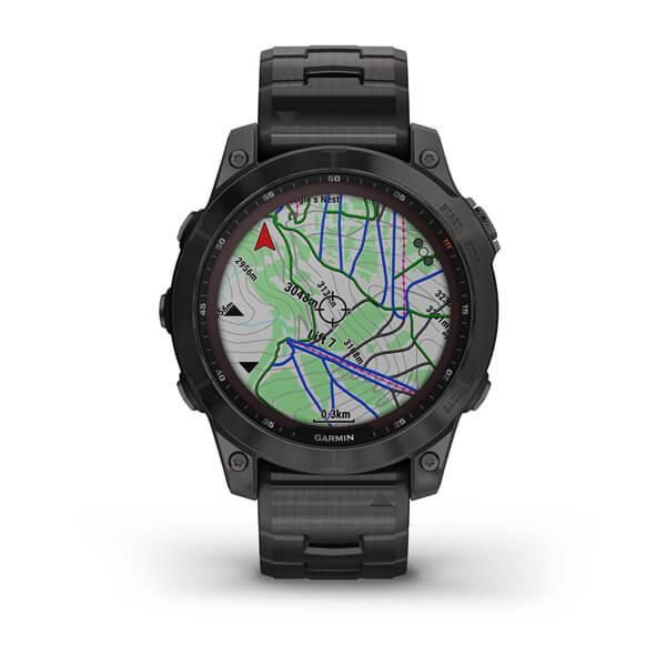 Смарт-годинник Garmin Fenix 7 Sapphire Solar титановий сірий DLC з сірим титановим DLC браслетом 010-02540-39 фото