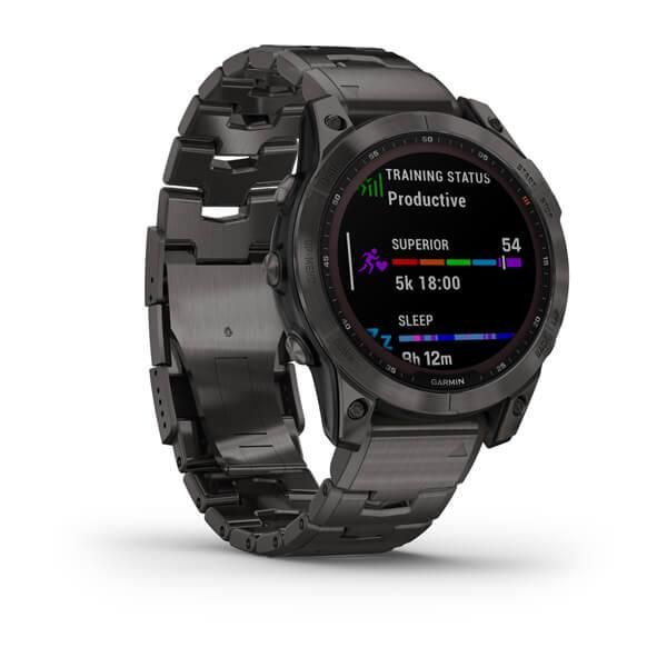 Смарт-годинник Garmin Fenix 7 Sapphire Solar титановий сірий DLC з сірим титановим DLC браслетом 010-02540-39 фото