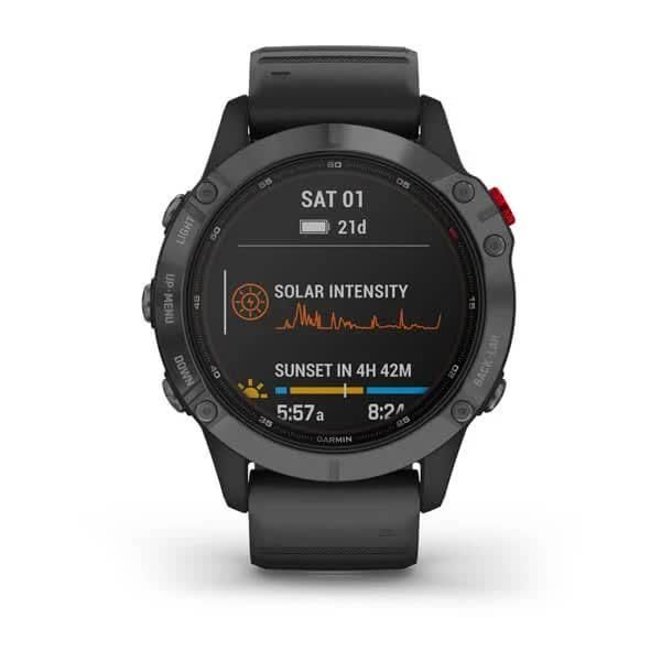 Смарт-годинник Garmin Fenix 6 Pro Solar сірий з чорним ремінцем 010-02410-15 фото