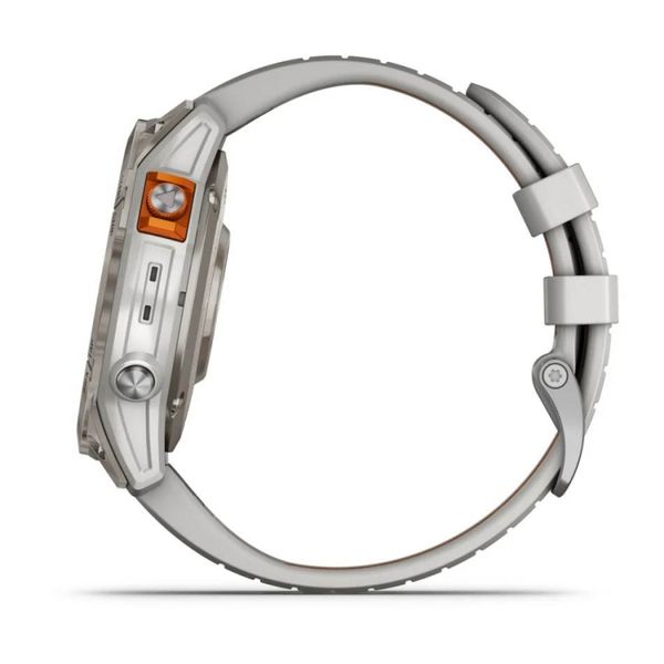 Смарт-годинник Garmin Fenix 7 Pro - Sapphire Solar Edition - титановий корпус з димчасто-сірим/помаранчевим ремінцем 010-02777-21 фото