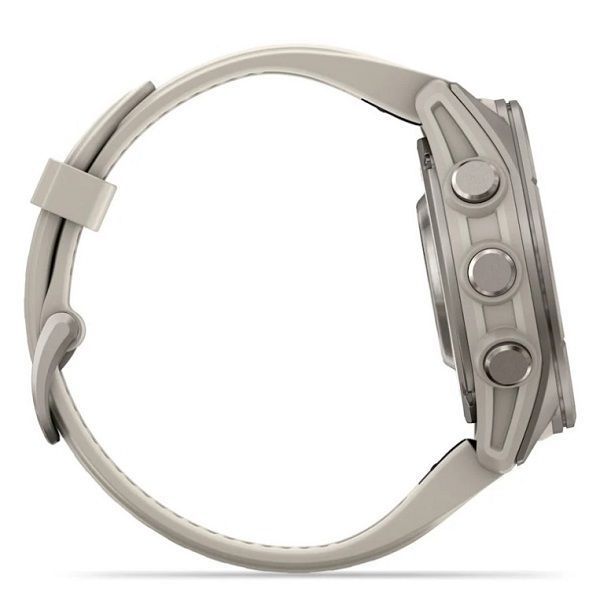 Смарт-часы Garmin Fenix 9 (43 мм) с титановым корпусом и туманно-серым силиконовым ремешком