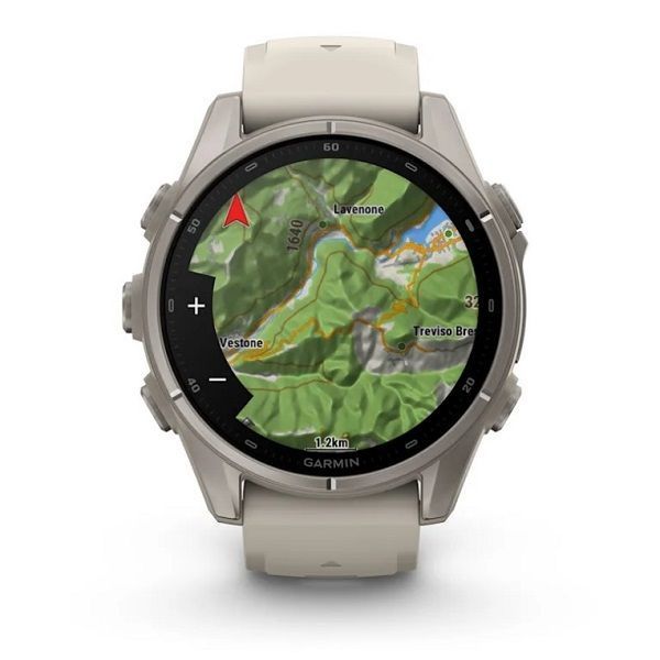 Смарт-часы Garmin Fenix 9 (43 мм) с титановым корпусом и туманно-серым силиконовым ремешком