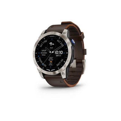 Смарт-часы Garmin D2 Mach 1 с коричневым кожаным ремешком 010-02582-55 фото
