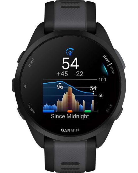 Смарт-годинник Garmin Forerunner 165, чорний/сланцево-сірий силіконовий ремінець 010-02863-20 фото