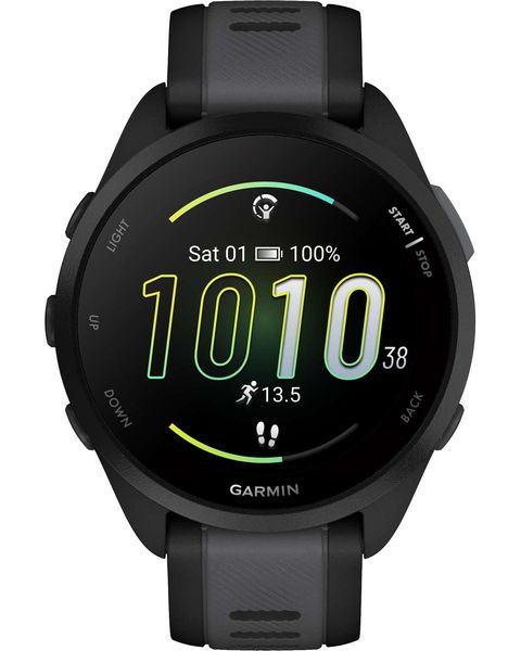 Смарт-часы Garmin Forerunner 165, черный/сланцево-серый силиконовый ремешок 010-02863-20 фото