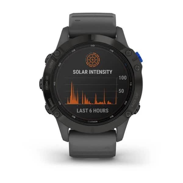 Смарт-годинник Garmin Fenix 6 Pro Solar чорний з сірим ремінцем 010-02410-11 фото