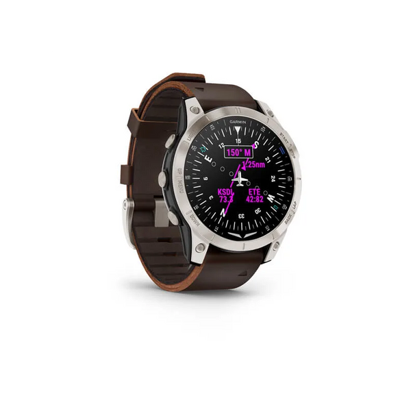 Смарт-часы Garmin D2 Mach 1 с коричневым кожаным ремешком 010-02582-55 фото