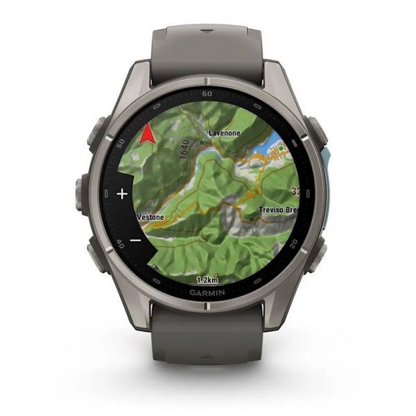 Смарт-годинник Garmin Fenix 9 (43 мм) з титановим корпусом і силіконовим ремінцем кольору гальки