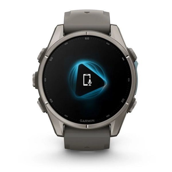 Смарт-годинник Garmin Fenix 9 (43 мм) з титановим корпусом і силіконовим ремінцем кольору гальки