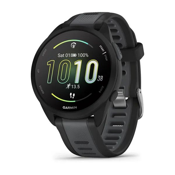 Смарт-часы Garmin Forerunner 165, черный/сланцево-серый силиконовый ремешок 010-02863-20 фото