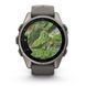 Смарт-годинник Garmin Fenix 9 (43 мм) з титановим корпусом і силіконовим ремінцем кольору гальки