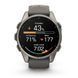 Смарт-годинник Garmin Fenix 9 (43 мм) з титановим корпусом і силіконовим ремінцем кольору гальки