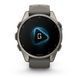 Смарт-годинник Garmin Fenix 9 (43 мм) з титановим корпусом і силіконовим ремінцем кольору гальки